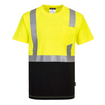 Nashville Hi-Vis Contrast Pocket T-Shirt S/S , 4XL, R, Yellow/Black