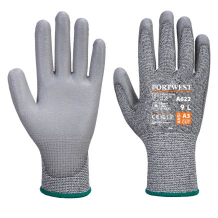 MR Cut PU Palm Glove A3, L, R, Gray