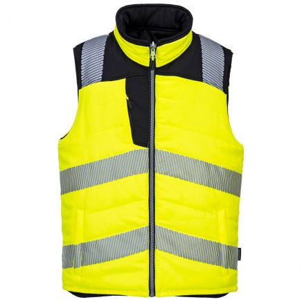 PW3 Hi-Vis Reversible Bodywarmer Vest, L, R, Yellow/Black