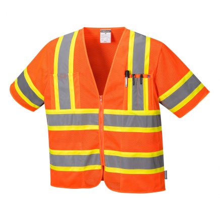 Augusta Hi-Vis Contrast Executive Vest S/S, 4XL, R, Orange