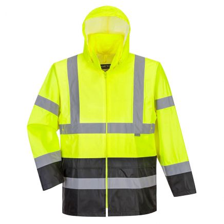 Hi-Vis Contrast Rain Traffic Jacket , 4XL, R, Yellow/Black