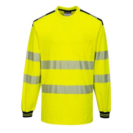 PW3 Hi-Vis Cotton Comfort T-Shirt L/S, 4XL, R, Yellow/Black