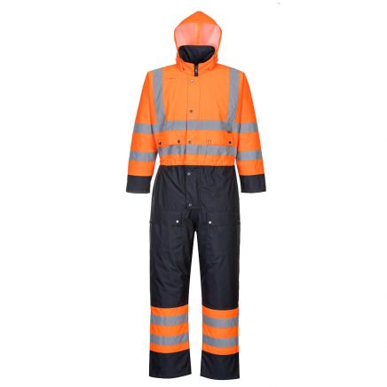 Hi-Vis Contrast Winter Coverall, 4XL, R, Orange/Navy