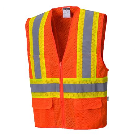 Tulsa Hi-Vis Mesh Executive Vest , L, R, Orange