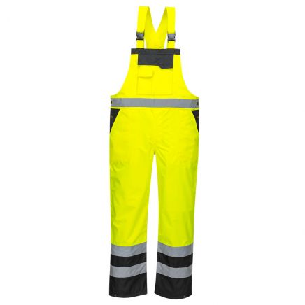 Hi-Vis Breathable Contrast Rain Bib and Brace, 4XL, R, Yellow/Black