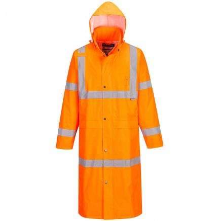 Hi-Vis Rain Coat 48", 4XL, R, Orange