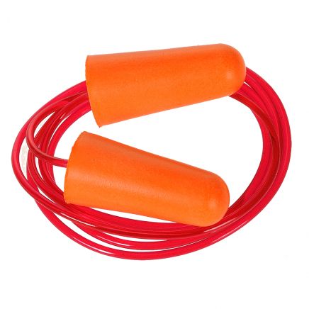 Corded PU Foam Ear Plugs (200 pairs), , R, Orange