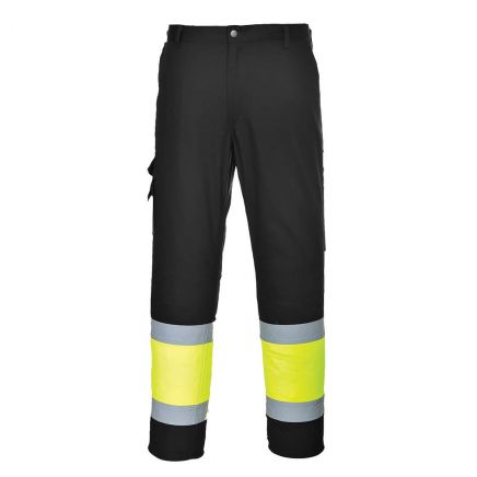 Hi-Vis Contrast Class 1 Service Pants, L, R, Yellow/Black