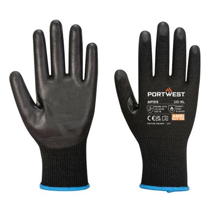 LR15 PU Touchscreen Glove A2 PK12 , L, R, Black